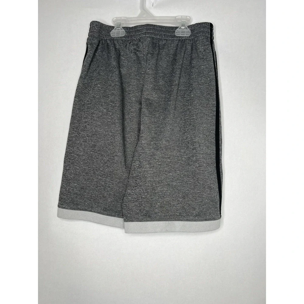 Adidas Youth Boys Athletic Shorts Size XL 18 Gray Heather Drawstring Pockets EUC